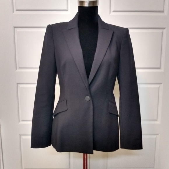 Zara Navy One Button Jacket Size M - Picture 2 of 2